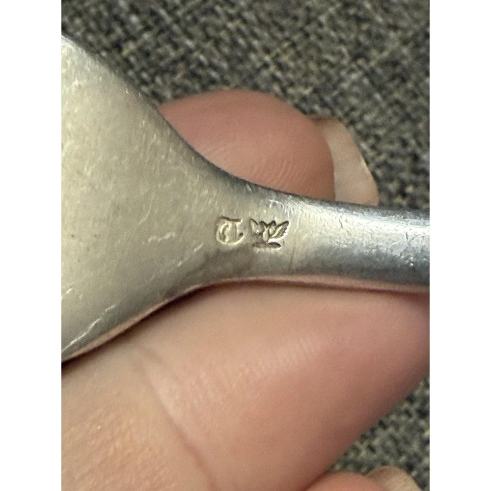 Antique E. Burhorn Coin Silver Fork Bright Cut Engraved c1870 Retailer Mark